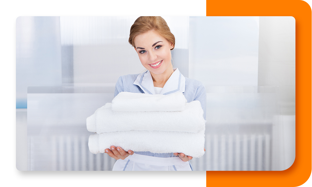 Woman smiling with laundry